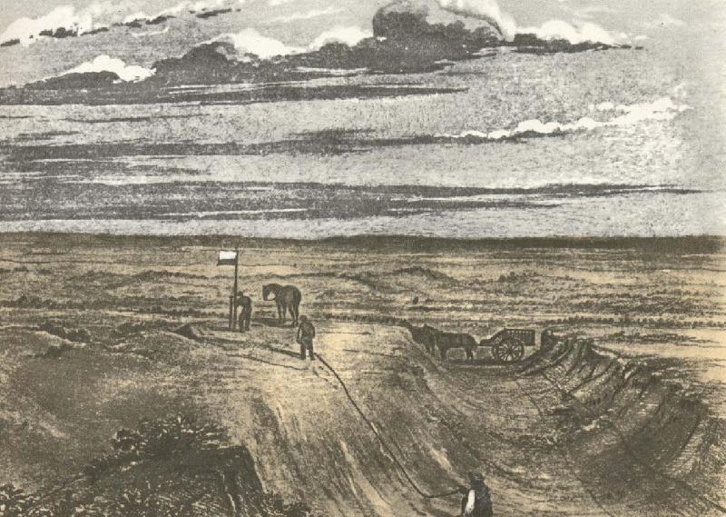 william r clark sturt och hans foljeslagare under kartmatning vid farden till det inre av australien 1844-45. France oil painting art